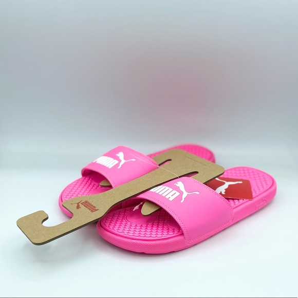 PUMA Women's Knockout Pink Cool Cat Summer Slides - Picture 1 of 4